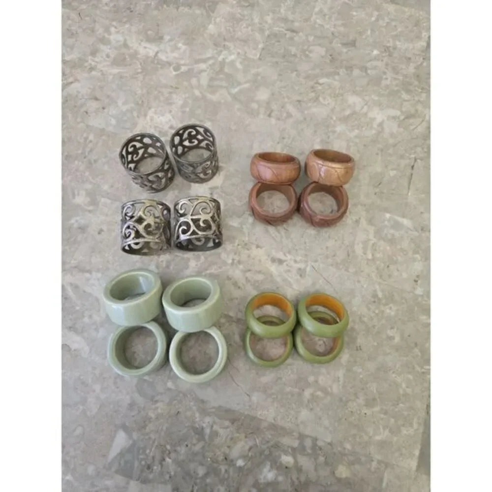 Napkin Rings 4 Different Styles 4 In Each Set‎